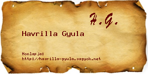 Havrilla Gyula névjegykártya