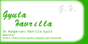 gyula havrilla business card